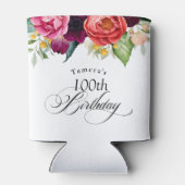 ボホ素朴ウォーター色フローラ100th誕生日パーティー 缶クーラー (裏面)
