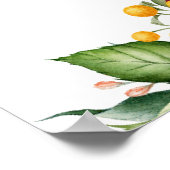 ボホ素朴ウォーター色フローラ80th誕生日パーティー ポスター (角)