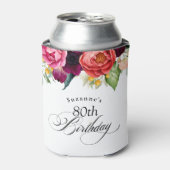 ボホ素朴ウォーター色フローラ80th誕生日パーティー 缶クーラー (缶正面)