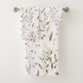 ボホ素朴ウォーター色ブラウン秋フローラ植物学 バスタオルセット (インサイチュ)