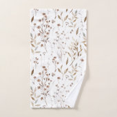 ボホ素朴ウォーター色ブラウン秋フローラ植物学 バスタオルセット (ハンドタオル)