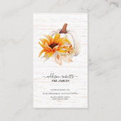 ボホ素朴ウッドウォーターカラーヒマワリジュエリー気に 名刺 (裏面)