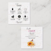 ボホ素朴ウッドウォーターカラーヒマワールキャンドル気に スクエア名刺 (正面/裏面)