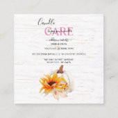 ボホ素朴ウッドウォーターカラーヒマワールキャンドル気に スクエア名刺 (裏面)