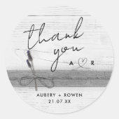 ボホ素朴ウッドラベンダーワイルドフラワー ラウンドシール (正面)