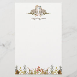 ボホ素朴ウッドランドオッター水の色結婚の 便箋