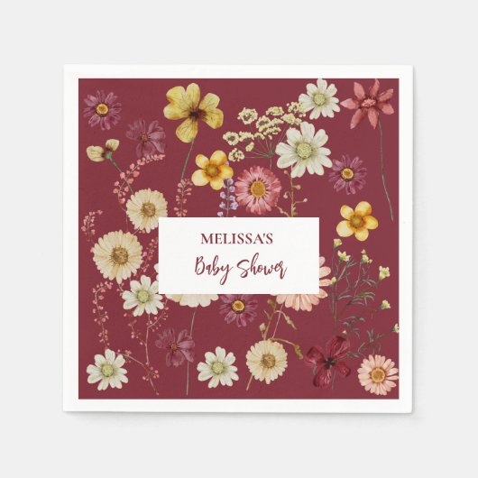 ボホ素朴ウ山花 スタンダードカクテルナプキン (正面)