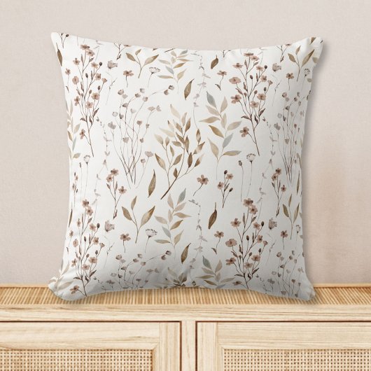 ボホ素朴ウ茶かわいらし花離れの模様 クッション