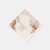 ボホ素朴エレガントテラコッタパンパ結婚ス スタンダードカクテルナプキン (角)