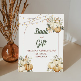 ボホ素朴オータムウォーターカラーカボチャ 台座サイン