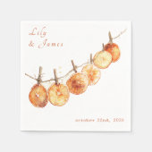 ボホ素朴オータムドライオレンジガーランド結婚ズ スタンダードカクテルナプキン (正面)