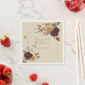 ボホ素朴オータムドライオレンジガーランド結婚ズ スタンダードカクテルナプキン (インサイチュ)