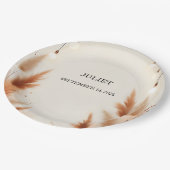 ボホ素朴オータムブラウングラデーションブライダルシャワー ペーパープレート (アングル)