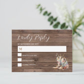 ボホ素朴カウボーイブーツ西結婚の 出欠カード (スタンド正面)