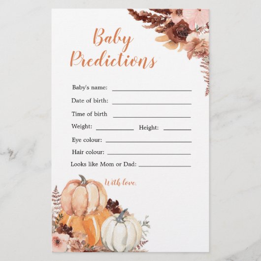 ボホ素朴カボチャシャワーベビー予測 (正面)