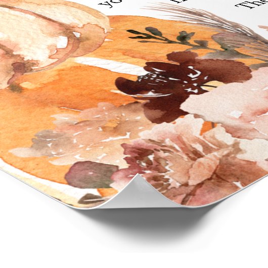 ボホ素朴カボチャベビーゲームサインを言わない ポスター (角)