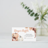 ボホ素朴カボチャ赤ちゃんシャワーおむつラッフル エンクロージャーカード (スタンド正面)