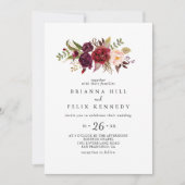 ボホ素朴カラフルカジュアルフローラ結婚ズ 招待状 (正面)