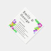 ボホ素朴カラフルバラ夏フローラ結婚ズ スタンダードカクテルナプキン (角)