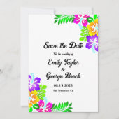 ボホ素朴カラフルバラ夏フローラ結婚ズ セーブザデート (正面)