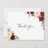 ボホ素朴カラフルフローラフラ結婚ット サンキューカード (正面)