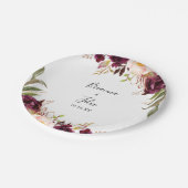 ボホ素朴カラフルフローラ結婚ケーキ ペーパープレート (アングル)