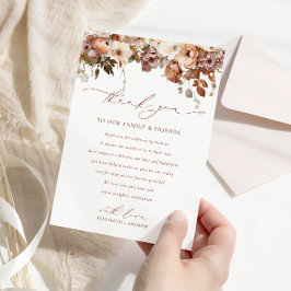 ボホ素朴ガーデン結婚フラワーズ サンキューカード