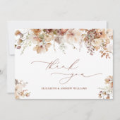 ボホ素朴ガーデン結婚フラワーズ サンキューカード (正面)