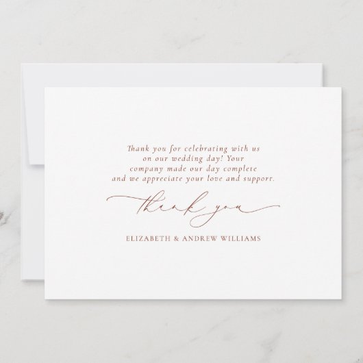 ボホ素朴ガーデン結婚フラワーズ サンキューカード (裏面)