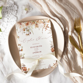 ボホ素朴ガーデン花夫婦シャワー 招待状