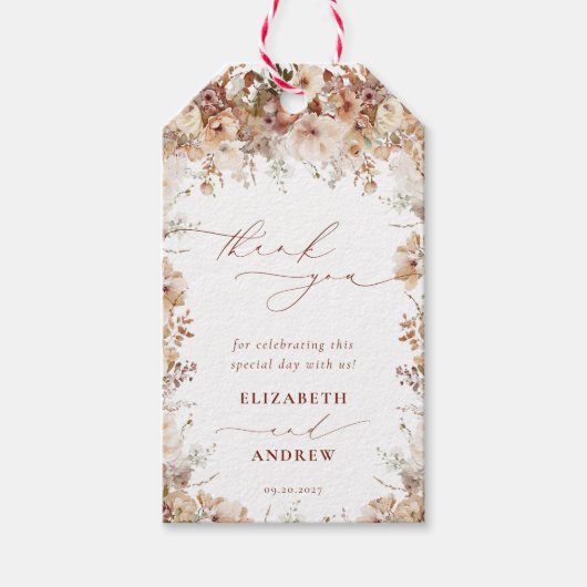 ボホ素朴ガーデン花結婚の皆様 ギフトタグ (正面)