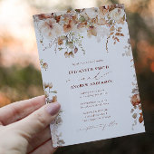 ボホ素朴ガーデン花結婚のQRコード 招待状