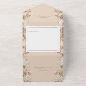 ボホ素朴ガーデン花QRコード結婚ズ オールインワン招待状 (外側)