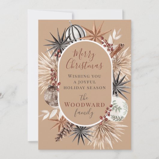 ボホ素朴クリスマスの水色 シーズンカード (正面)