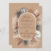 ボホ素朴クリスマスの水色 シーズンカード (正面/裏面)