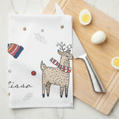 ボホ素朴クリスマス一家 キッチンタオル (四つ折り)