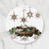 ボホ素朴クロチェットスノーフレーククリスマスメッセージカード フェイバータグ (裏面)