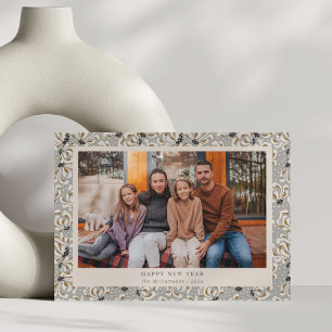 ボホ素朴グレイスタイリッシュ植物写真新年 シーズンカード