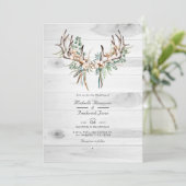 ボホ素朴コットンとユーカリQRコード結婚ズ 招待状 (スタンド正面)