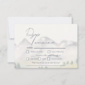 ボホ素朴コロラド山の目的地の結婚式 出欠カード (正面)