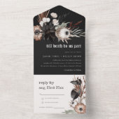 ボホ素朴ゴシックRust Black Botanical 結婚's オールインワン招待状 (内側)