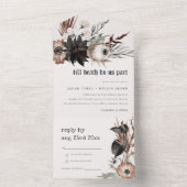 ボホ素朴ゴシックRust Black Botanical 結婚's オールインワン招待状 (内側)