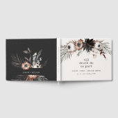 ボホ素朴ゴシックRust Black Botanical 結婚's ゲストブック (全面)