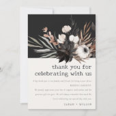 ボホ素朴ゴシックRust Black Botanical 結婚's サンキューカード (正面)