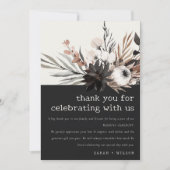 ボホ素朴ゴシックRust Black Botanical 結婚's サンキューカード (正面)