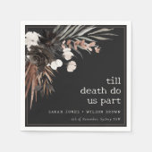 ボホ素朴ゴシックRust Black Botanical 結婚's スタンダードカクテルナプキン (正面)