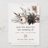 ボホ素朴ゴシックRust Black Botanical 結婚's セーブザデート (正面)