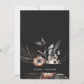 ボホ素朴ゴシックRust Black Botanical 結婚's セーブザデート (裏面)