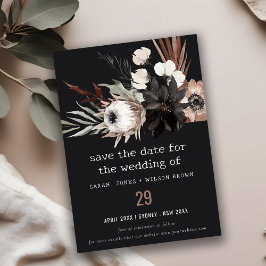 ボホ素朴ゴシックRust Black Botanical 結婚's セーブザデート