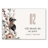 ボホ素朴ゴシックRust Black Botanical 結婚's テーブルナンバー (裏面)